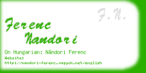 ferenc nandori business card